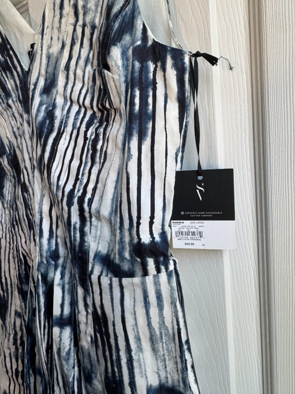 Simply Vera Vera Wang V Neck Pleated Mini Dress - size Large - Picture 4 of 6